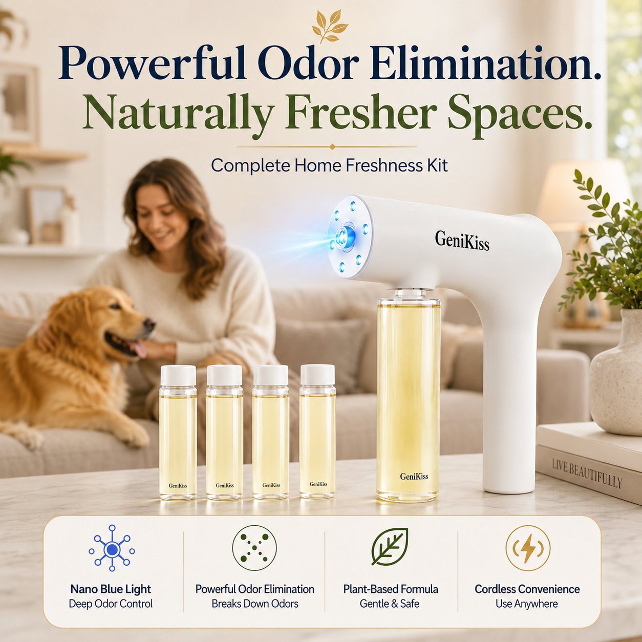 GeniKiss™ Nano Blue Light Pet Odor Eliminator
